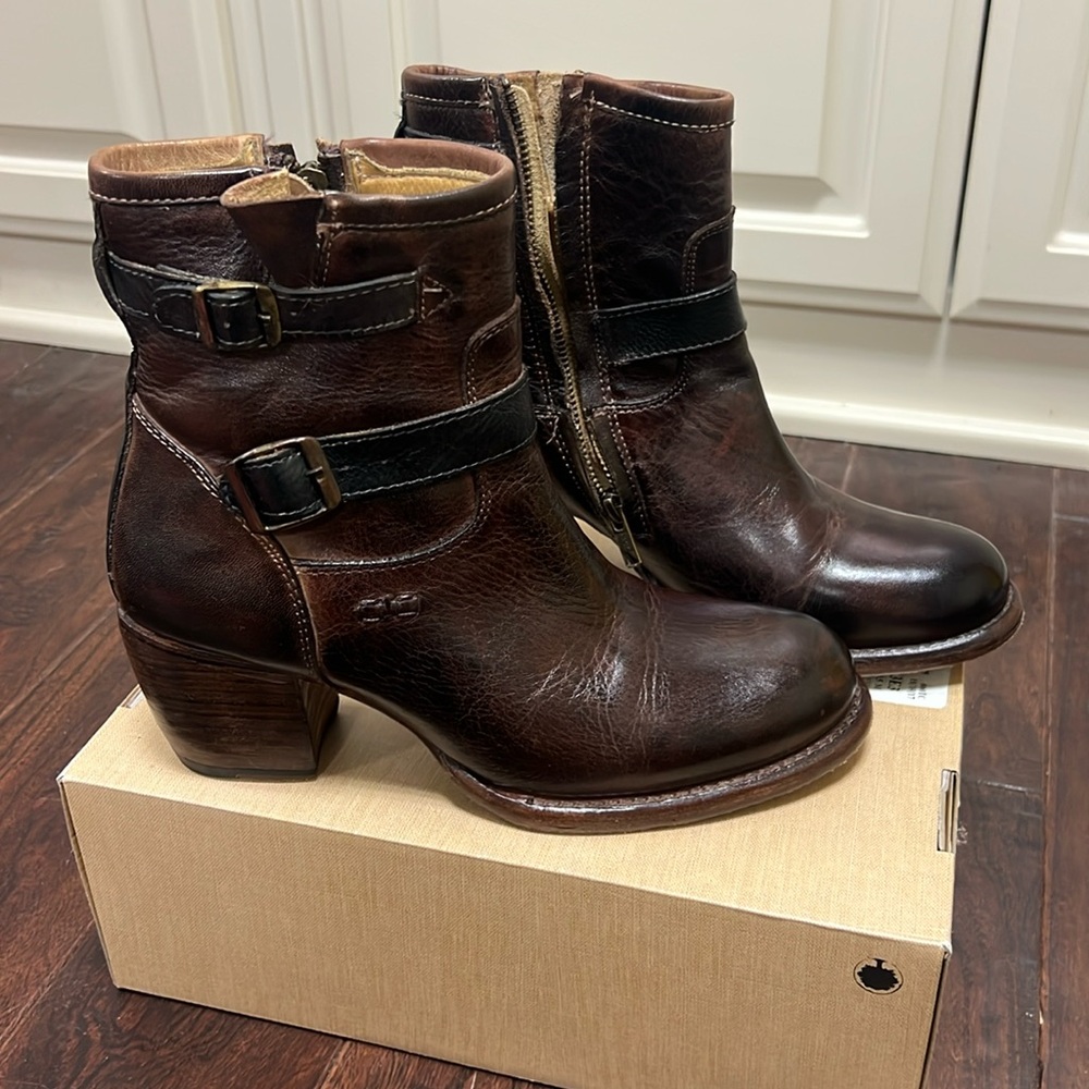 Bed Stu dark brown heeled booties 9M